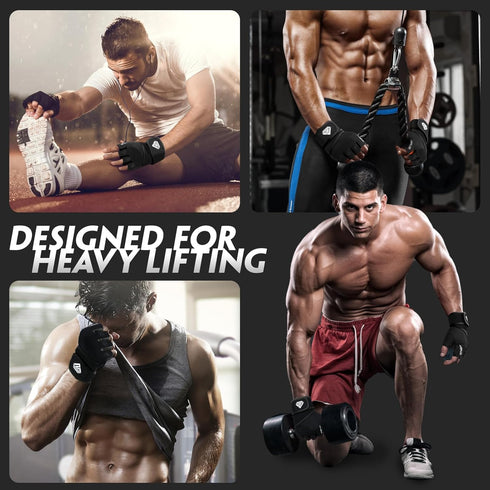 Workout Gloves Gym Gloves Weight Lifting Gloves for Men Women with Full Palm Pad,Strong Wrist Wraps Support,Enhanced