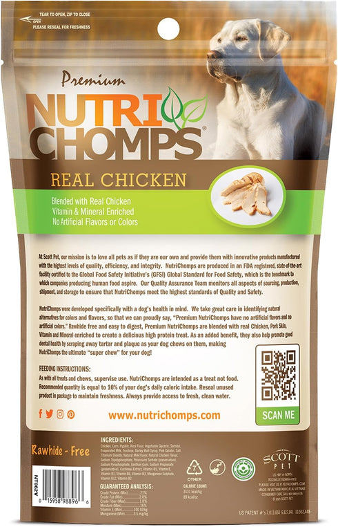 NutriChomps 5 inch Twists, Rawhide-Free Dog Treats, Healthy, 10 Count, Real Chicken Flavor
