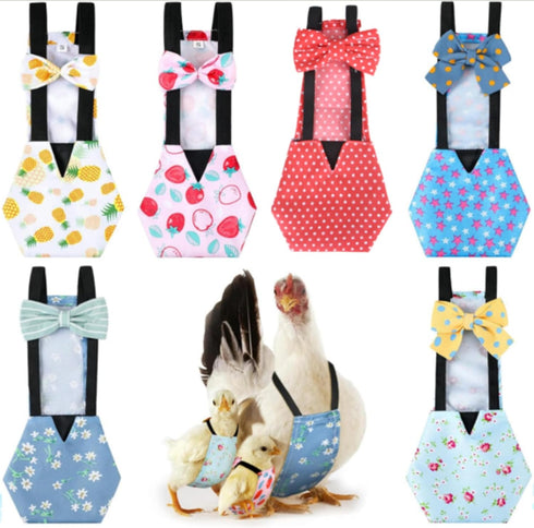 DoubleFill 6 Pcs Chicken Diapers for Indoor Chickens Reusable Washable Duck Diapers