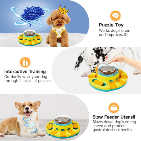2 4.2 Inch Potaroma Dog Puzzle Toy Levels, Slow Feeder, Pup Food Treat Feeding Dispenser for IQ Training