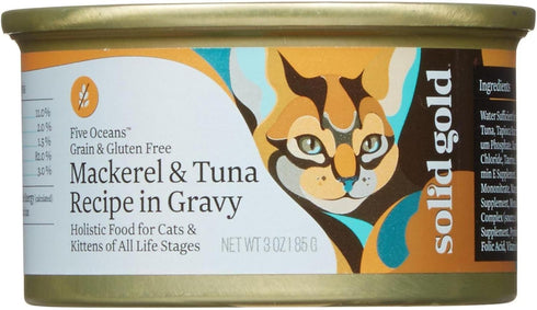 Solid Gold Five Oceans Holistic Wet Cat Food, Mackeral And Tuna Recipe