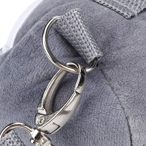 Small Pet Carrier Bag, Gray Flannelette Portable Breathable Carrier for Small Pets (M)