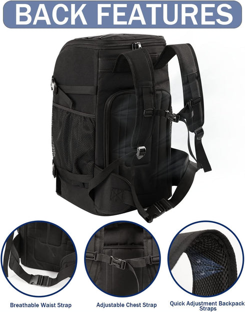 Ski Boot Bag, 50L Padded Travel Backpack for Snowboard Boots, Helmet, Goggles, Gloves