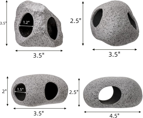 6 Pack Aquarium Decoration Rock Caves, Betta Fish Tank Hideaway, Hideout Stones House Decor for Cichlid Shrimp Territorial Fish Hiding Breeding Spawning, Fish Tank Ornaments
