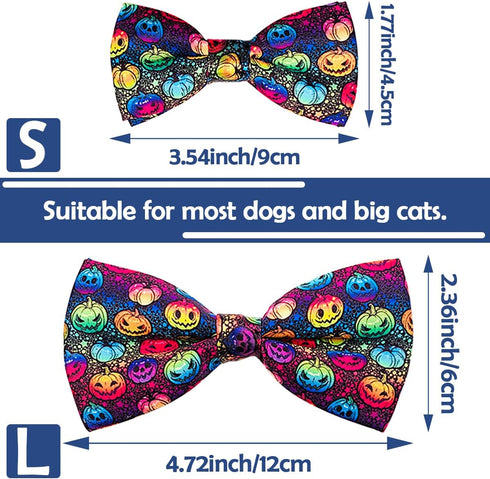 PET SHOW 10pcs Halloween Small Dog Bow Ties for Medium Dogs, Detachable Bowties with Elastic Bands