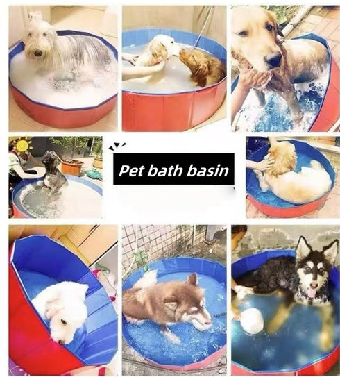 Generic Foldable Pet Bathtub - Portable Dog Bath Tub for Indoor Outdoor Use, Collapsible Puppy Cat Wash Basin