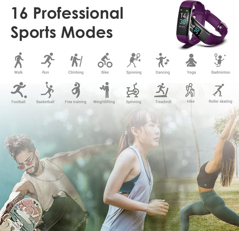 threesheep Fitness Tracker for Men and Women, Waterproof Smart Watch with Activity Tracker and Sleep Monitor (Purple)