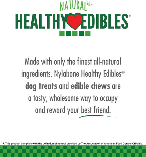 Nylabone Healthy Edibles Natural Dog Chews, Long Lasting Ham, Bacon, & Venison Flavor Treats for Dogs, Medium (5 Count)