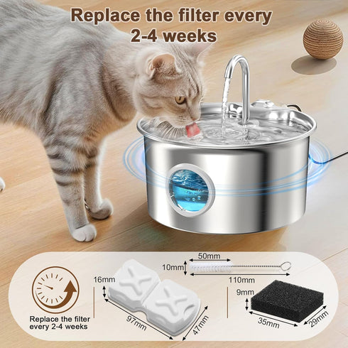 MJYNITE 12 12 2 Cat Water Fountain Filter Replacement Kit - Cat Fountain Filters, Sponges & Brushes, Compatible