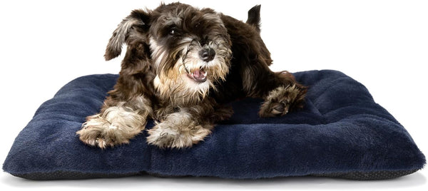 Small Dog Crate Pad, 24 Inch Dark Blue Washable Fluffy Mat for 24 Inch Dog Cage, Indoor and Outdoor Use