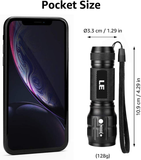 Lighting EVER LED Flashlights - High Lumens Small Waterproof Flashlight with Adjustable Brightness for Outdoor
