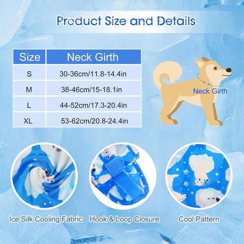 5 Pieces Dog Cooling Bandanas, Ice Scarf Neck Wraps for Hunting Training Hiking Camping Accessories for Summer (S)