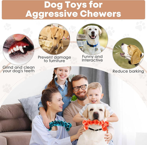 Dog Toys for Large Dogs - Super Chewer Indestructible Toy for Aggressive Chewers, Durable Tough Chew Toys for Medium,
