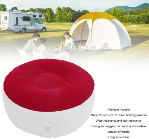 24.4 24.4 12.2in, TOPINCN Inflatable Ottoman Stool, Small Ergonomic Folding Round Air Chair, x x Portable Soft PVC