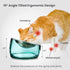 Felli Pet Oblik Anti Whisker Fatigue Cat Bowl, Raised Stainless Steel Wide Shallow Dish, Vomit & Spill Proof, 0.5Cup