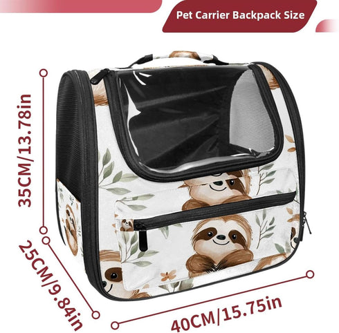 (1) Cute Baby Sloths Pet Carrier Soft Sided Carrier for Small Medium Cats Dogs