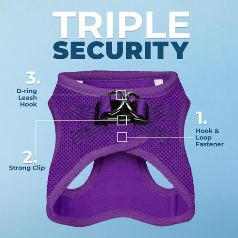 Best Pet Supplies Voyager Step-in Air Dog Harness, Reflective No Pull for Small, Medium Dogs, Cats - Purple, M