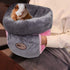 YUEPET Cozy Guinea Pig Bed Cuddle Cave, Warm Fleece Bedding Cushion Nest for Small Animals, Grey