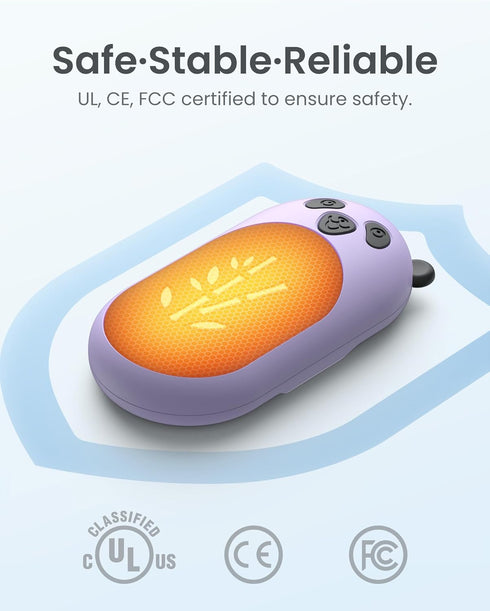 Hand Warmers Rechargeable 2 Pack, 6000mAh Electric Hand Warmer, 20Hrs Long Heating, Portable Pocket Heater