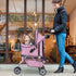 BestPet 3 Wheels Pet Dog Stroller Cat Cage for Medium Small Dogs Cats Travel Folding Carrier Waterproof Puppy Stroller