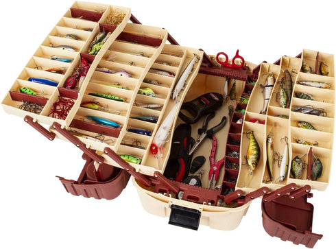 Flambeau Outdoors 2059 Portable All-Weather Tackle Storage - 7-Tray, Maroon/Tan