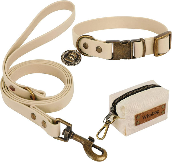 Wisedog Dog Collar and Leash Set Combo, Adjustable Durable Collars with Leashes for Small Medium Large Dogs, Includes