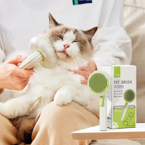 Cat Brush Dog Brush with Release Button for Shedding, Self Cleaning Cat Comb Hair Brush for Indoor Cats, Dog Deshedding