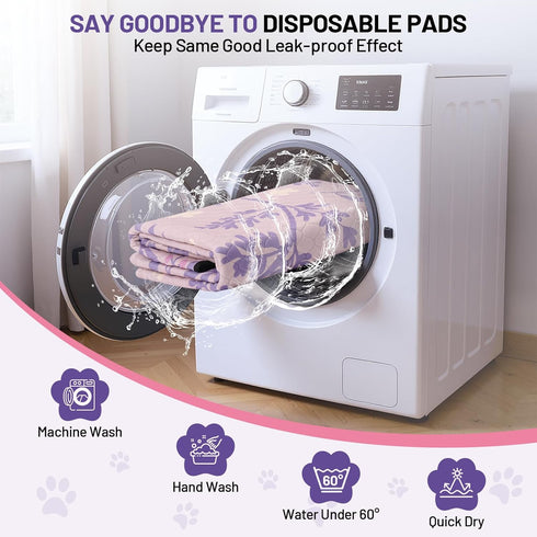 24x48 (Pack 2) Washable Dog Pee Pads - Absorbent Reusable Puppy Training Pads, Waterproof Leak - Proof & Non - Slip