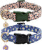 Flower Patterns Dog Collar with Accessories, Soft Cotton for Small, Medium, Large Female and Male Dogs (Daisy & Wild