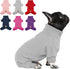cyeollo Dog Pajamas Fleece Dog Coat, Thermal Stretchy Jumpsuits for Small Dogs (Grey)