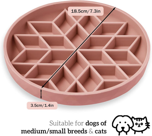 Slow Feeder Dog Bowls for Medium Small Large Breeds,Non-Slip Slow Feeder Cat Bowl with Suction Cup, Durable Food-Grade Silicone, Anti-Chocking and Anti-Bloat