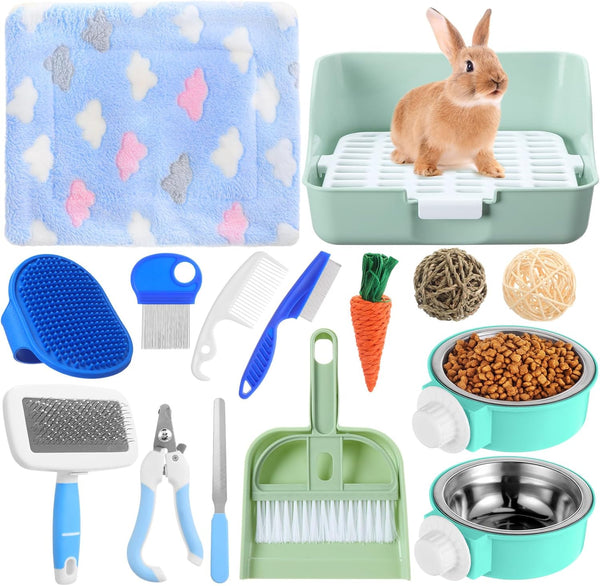 Reallnaive 15 Pcs Rabbit Starter Kit Small Rabbit Litter Box Girls Gift Animal