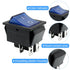 Unlorspy 3Pcs KCD4 4 2 (Blue,16A 250V 20A 125V) Rocker Switch DPST Pins Position (ON Off) Boat Toggle Switch with Blue