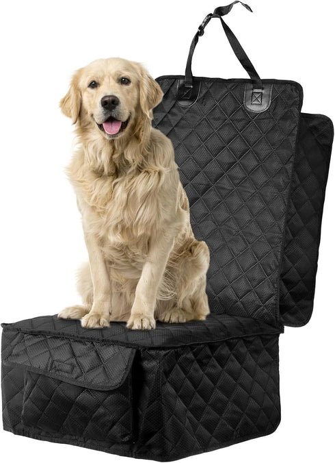 2 Pack Fasmov Front Dog Car Seat Cover, Full Protection Dog Car Seat Cover with Side Flaps, Nonslip Pet Seat Covers