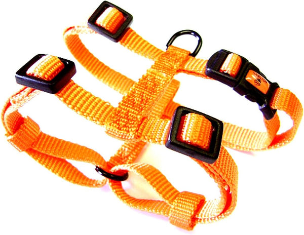 Hamilton Adjustable Comfort Nylon Dog Harness, Mango Orange, 3/8" x 10-16"