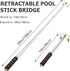 Skylety Pool Cue Snooker Stick - Retractable Billiards Cue Rest with Removable Brass Bridge Head