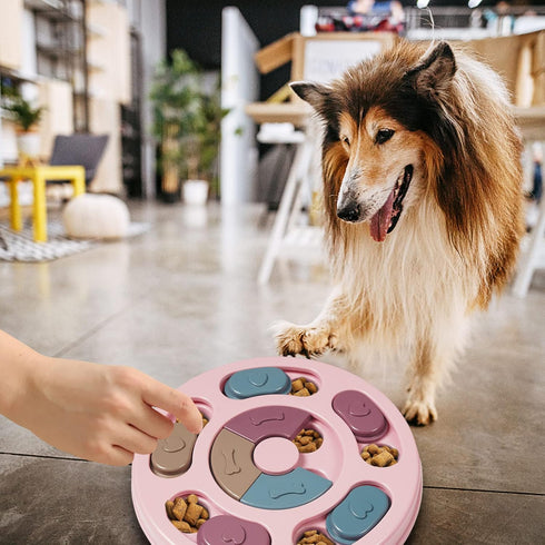 DR CATCH Interactive Dog Puzzle Feeder - Pink IQ Training Toy for Dogs