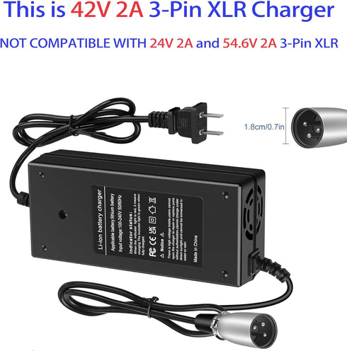 YAREMYEYE 42V 2A 3-Pin MX500, MX650, GT750, I600 I750 I1000 M750, S1000, S600,ST1000, E1000, X-600,Quick 36V Male XLR
