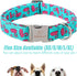 Cotton Dog Collar for Medium Dogs, Adjustable Cute Boy Girl Collar with Metal Buckle, Summer Flamingo
