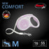 FLEXI New Comfort Retractable Dog Leash - 16 ft, Ergonomic, Durable for Dogs Up to 55 lbs, Pink/Rose