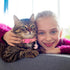 2Pcs Breakaway Cat Collars - Adjustable Moons Collars for Boy & Girl Cats with Bell & Pendant, Black+Pink