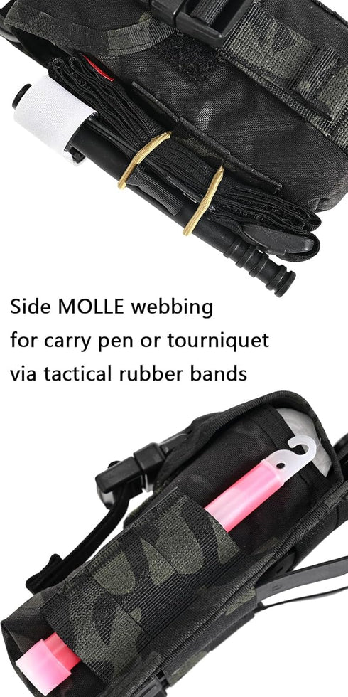 SABADO Tactical Blow Out Medical Pouch - Bleeder Emergency First Aid Kit MOLLE Clip Trauma Shears Holder