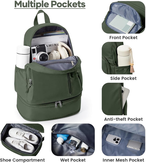 Backpack Backpacks pack Gym for Women Men, Dance With Shoe Compartment, Sports Back For Yoga Fitness Beach Hiking