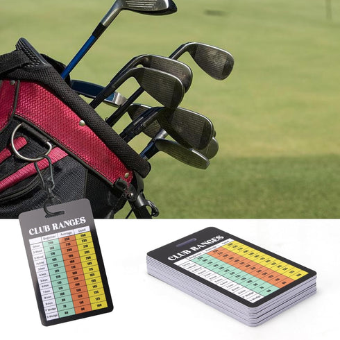 KVMORZE 1 Pack Golf Club Range Chart Card, Golf Club Distance and Rules Card Golf Yardage Card, Golf Gifts Golf