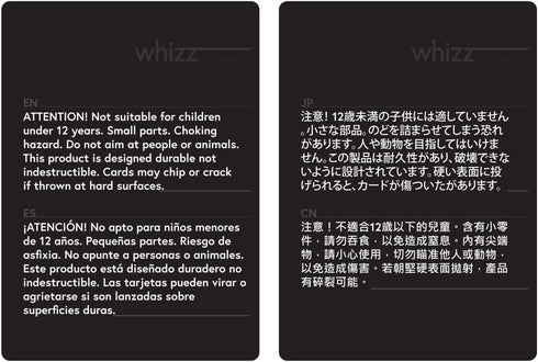 Whizz Cards Durable Throwing Cards - 2nd Advanced Edition