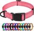 TagME Reflective Nylon Dog Collars, Adjustable Pet Collar for Medium Dogs, Baby Pink, 1.0" Width with Quick Release
