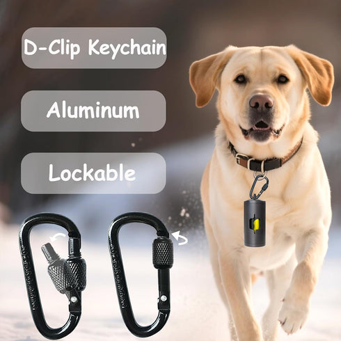Aluminum|135 Bags+3 Metal Dog Poop Bag Holder w/Leash Clip|Durable Scratch-Resistant AccessoriesBlack
