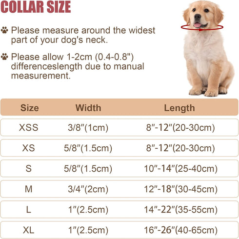 Reflective Dog Collar Adjustable Safety Nylon for Small Medium Large Dogs, Pink L