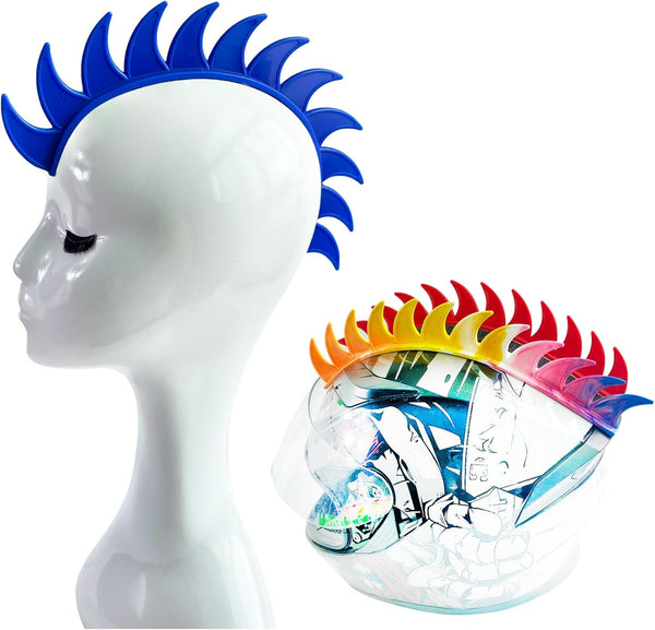 Helmet Mohawk Wig Adhesive Mohawk for Motorcycle, Bicycle, Ski, Snowboard Helmet, Cosplay Wig Silicone Hawk