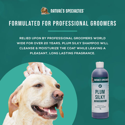 3 16oz Nature's Specialties Plum Silky Ultra Concentrated Dog Shampoo Conditioner, Makes up to Gallons, Natural Choice